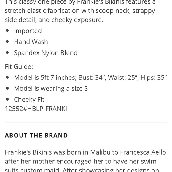 NEW • Frankie’s Bikinis • Camilla One Piece Swim - Picture 6 of 8